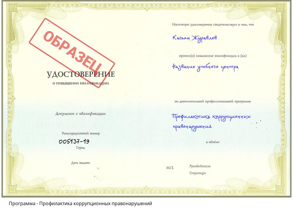 Профилактика коррупционных правонарушений Саранск