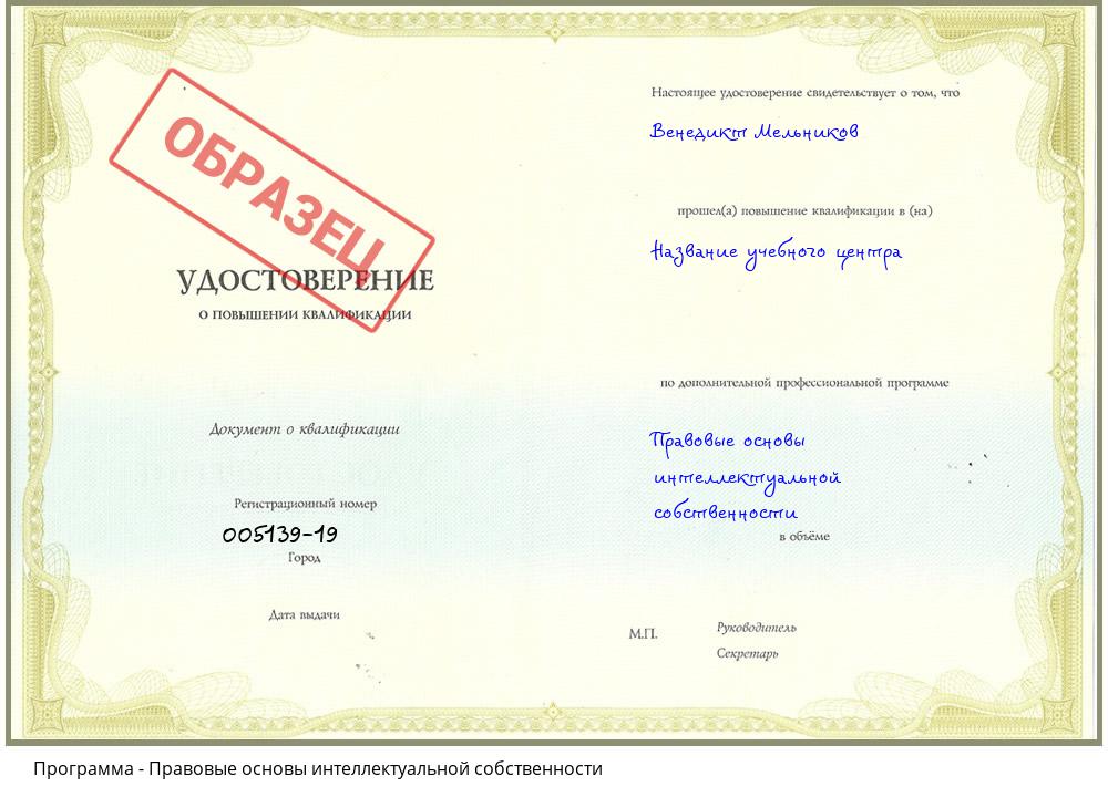 Правовые основы интеллектуальной собственности Саранск