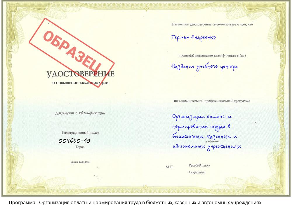 Организация оплаты и нормирования труда в бюджетных, казенных и автономных учреждениях Саранск