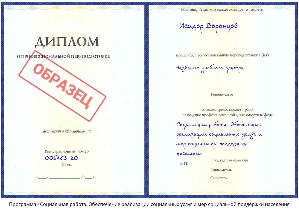 Социальная работа. Обеспечение реализации социальных услуг и мер социальной поддержки населения Саранск