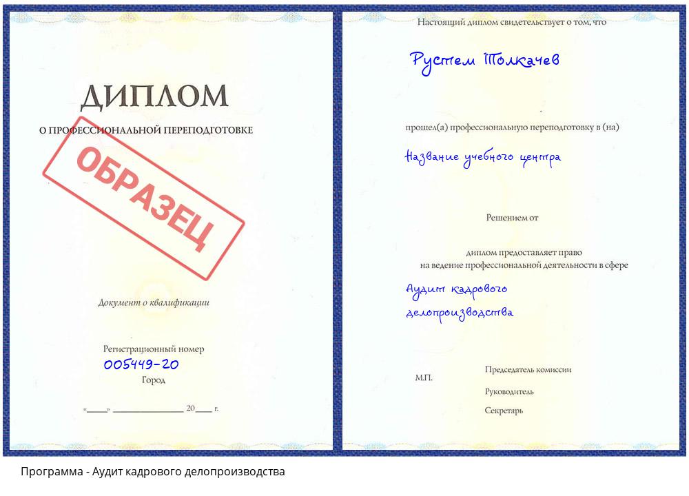 Аудит кадрового делопроизводства Саранск